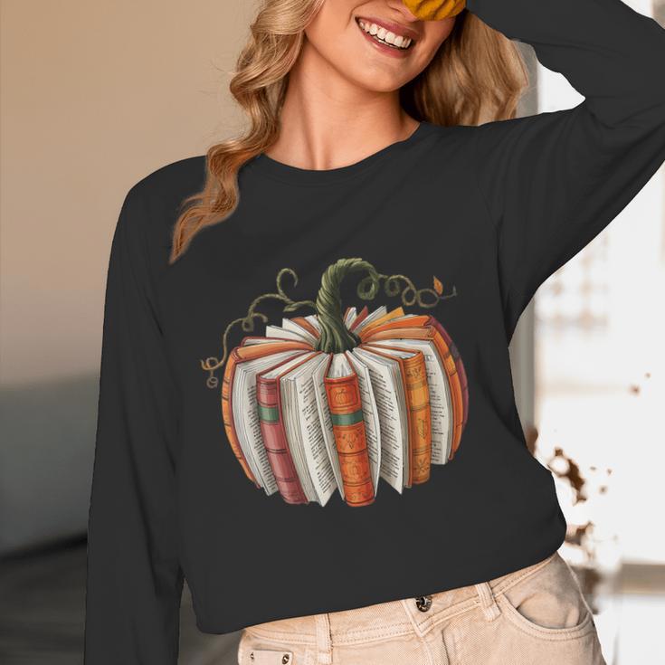 Vintage Book Pumpkin Autumn Fall Librarians Bookworm Teacher Women Long Sleeve T-Shirt, novelty gifts, funny gifts Vintage Book Pumpkin Autumn Fall Librarians Bookworm Teacher Women Long Sleeve T-Shirt, novelty gifts, funny gifts