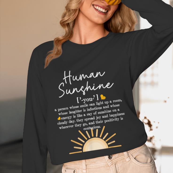 Vintage Human Sunshine Definition Teachers Mom Boss Women Women Long Sleeve T-Shirt, novelty gifts, funny gifts