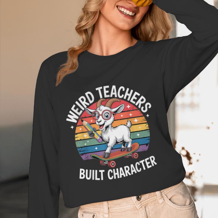 Weird Teachers Build Character Teacher Women Long Sleeve T-Shirt, novelty gifts, funny gifts