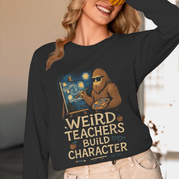 Weird Teachers Build Character Van Bigfoot Art Women Long Sleeve T-Shirt, novelty gifts, funny gifts Weird Teachers Build Character Van Bigfoot Art Women Long Sleeve T-Shirt, novelty gifts, funny gifts