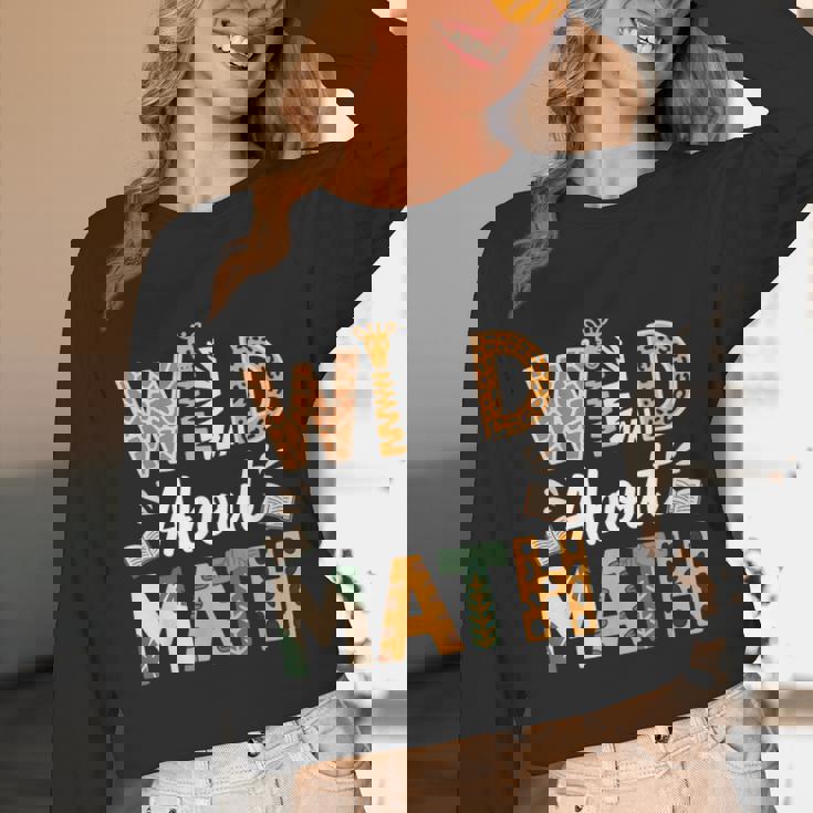 Wild About Math Cute Teacher Student Math Club Women Long Sleeve T-Shirt, novelty gifts, funny gifts