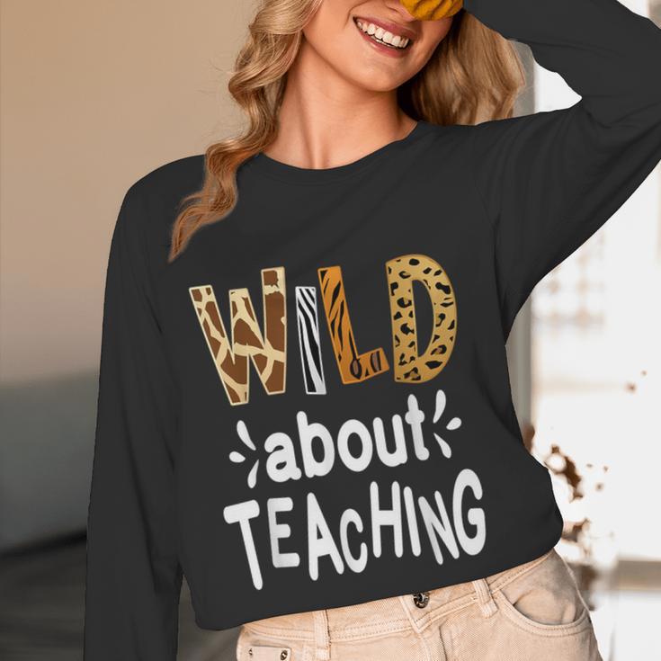 Wild About Teaching Teacher Student First Day Of School Women Long Sleeve T-Shirt, novelty gifts, funny gifts Wild About Teaching Teacher Student First Day Of School Women Long Sleeve T-Shirt, novelty gifts, funny gifts