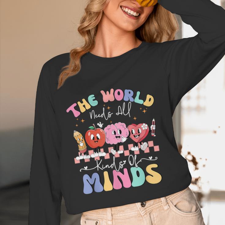 The World Needs All Kinds Of Minds Special Education Teacher Women Long Sleeve T-Shirt, novelty gifts, funny gifts The World Needs All Kinds Of Minds Special Education Teacher Women Long Sleeve T-Shirt, novelty gifts, funny gifts