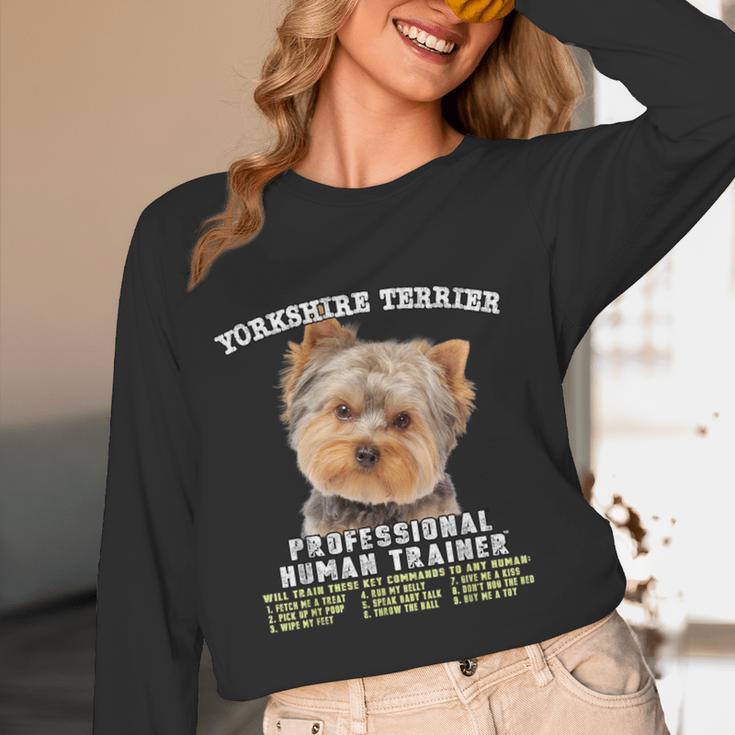 Yorkshire Terrier Yorkie Dog Professional Human Trainer Women Long Sleeve T-Shirt, novelty gifts, funny gifts