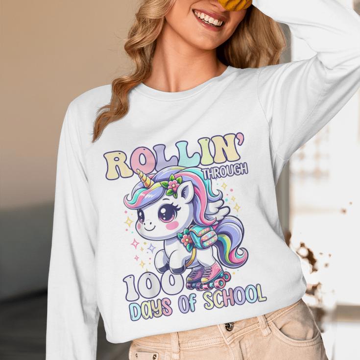 100 Days Of School Girls Teacher 100th Day Unicorn Outfit Women Long Sleeve T-Shirt, novelty gifts, funny gifts 100 Days Of School Girls Teacher 100th Day Unicorn Outfit Women Long Sleeve T-Shirt, novelty gifts, funny gifts