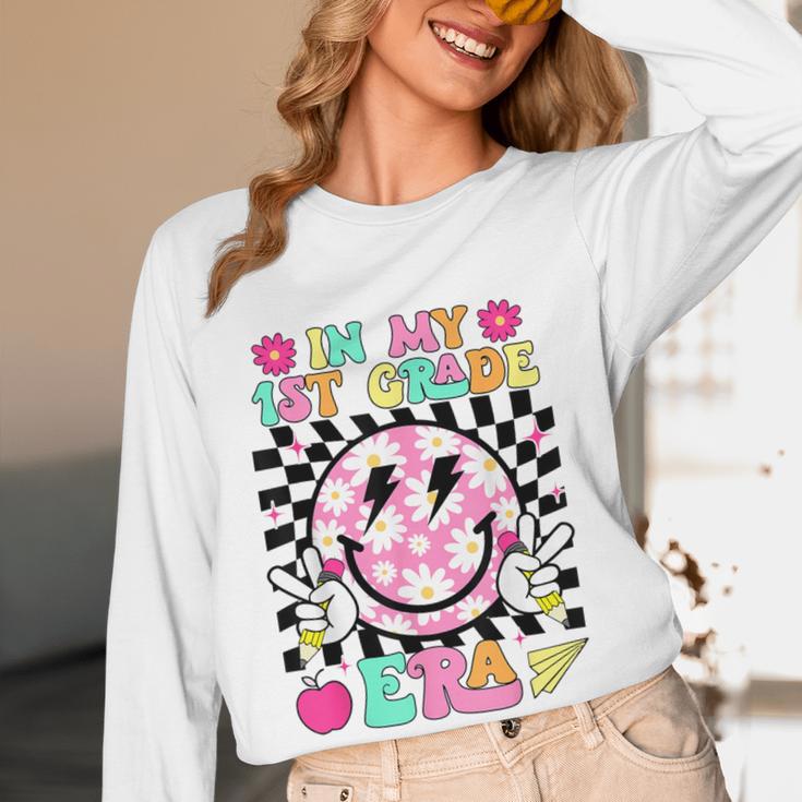 In My 1st Grade Era Smile Face Back To School Teacher Kid Women Long Sleeve T-Shirt, novelty gifts, funny gifts In My 1st Grade Era Smile Face Back To School Teacher Kid Women Long Sleeve T-Shirt, novelty gifts, funny gifts