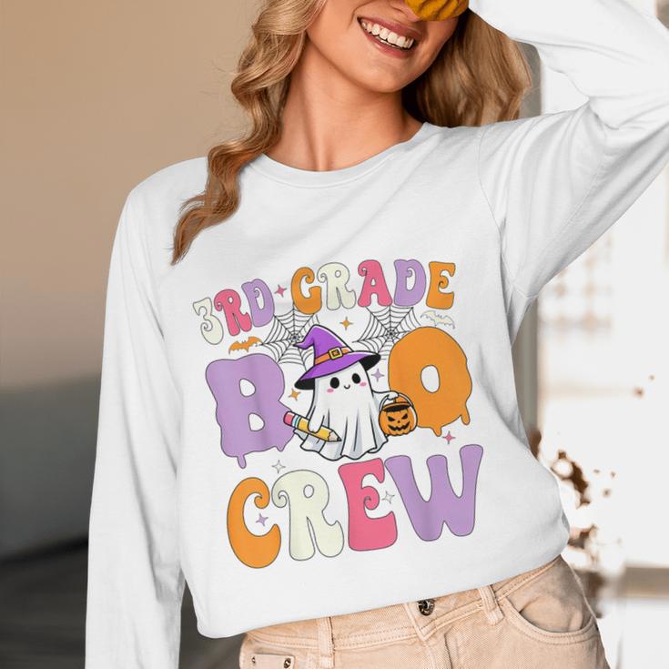 3rd Grade Boo Crew Spooky Third Grade Halloween Teacher Women Long Sleeve T-Shirt, novelty gifts, funny gifts