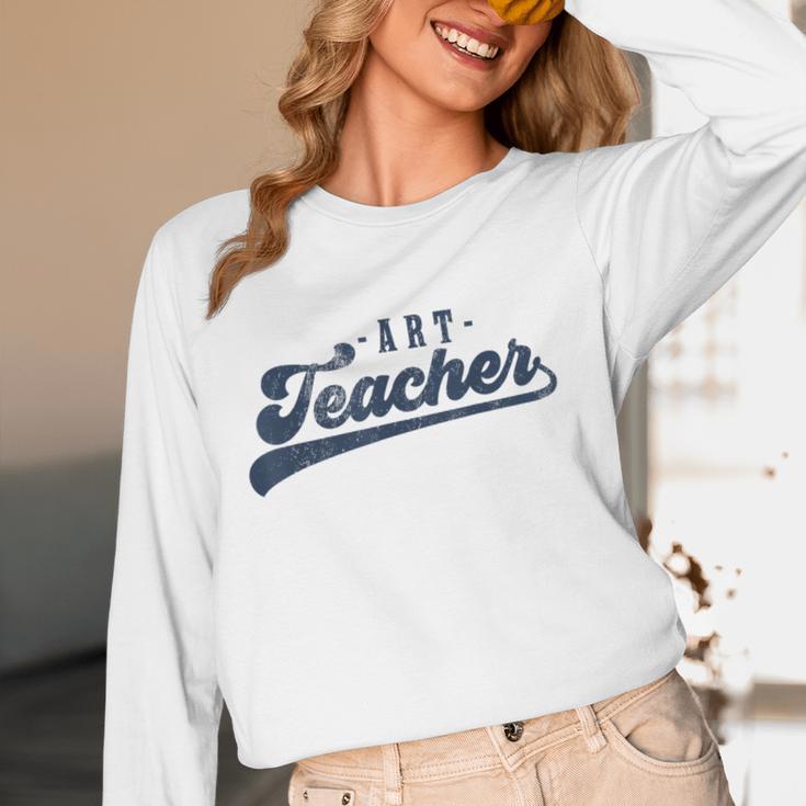 Art Teacher Men Women Cute Vintage Graphic Art Teacher Women Long Sleeve T-Shirt, novelty gifts, funny gifts