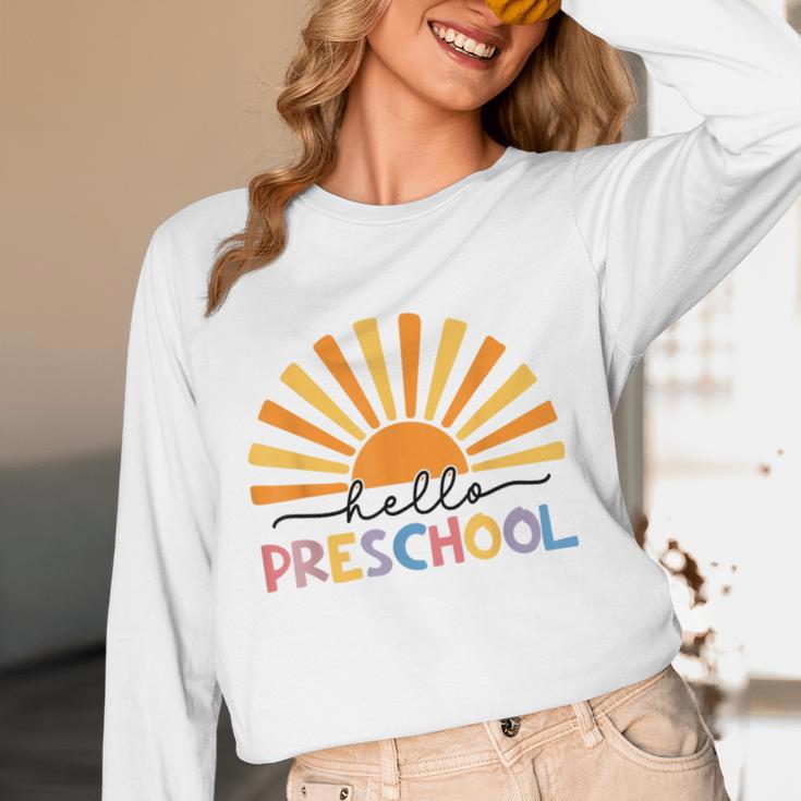 Back To School Hello Preschool For Kids Teacher Women Women Long Sleeve T-Shirt, novelty gifts, funny gifts Back To School Hello Preschool For Kids Teacher Women Women Long Sleeve T-Shirt, novelty gifts, funny gifts