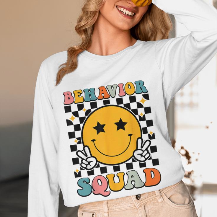 Behavior Squad Specialist Analyst Behavior Teacher Retro Women Long Sleeve T-Shirt, novelty gifts, funny gifts