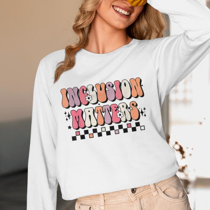 Boho Inclusion Matters Special Education SPED Teacher Women Women Long Sleeve T-Shirt, novelty gifts, funny gifts