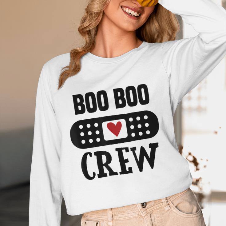 Boo Boo Crew First Aid School Nurse Day Care Teacher Women Long Sleeve T-Shirt, novelty gifts, funny gifts