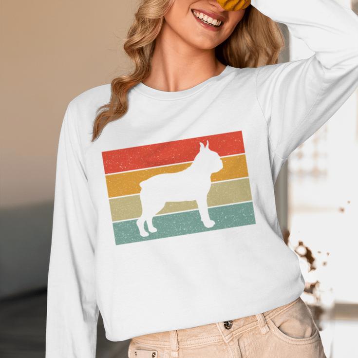 Boston Terrier Dog Lover Retro Vintage Cool For Dog Owner Women Long Sleeve T-Shirt, novelty gifts, funny gifts