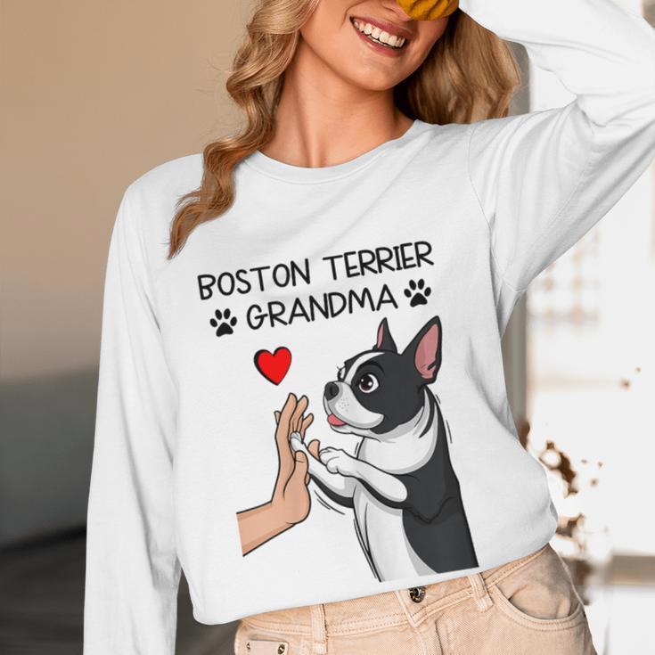 Boston Terrier Grandma Mother's Day Dog Mom Women Long Sleeve T-Shirt, novelty gifts, funny gifts