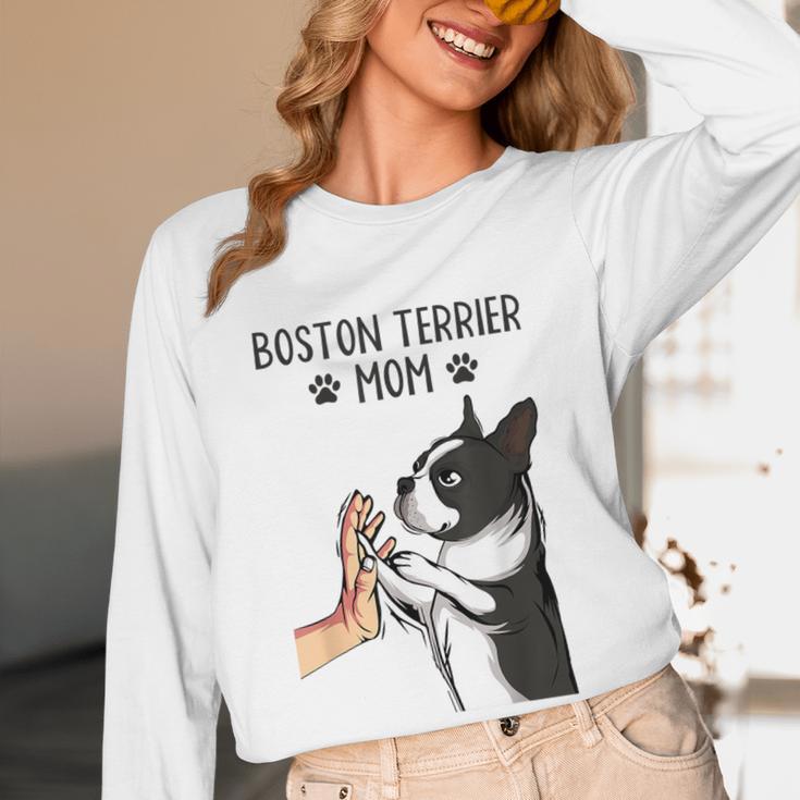 Boston Terrier Mom Dogs Mum Woman Women Long Sleeve T-Shirt, novelty gifts, funny gifts