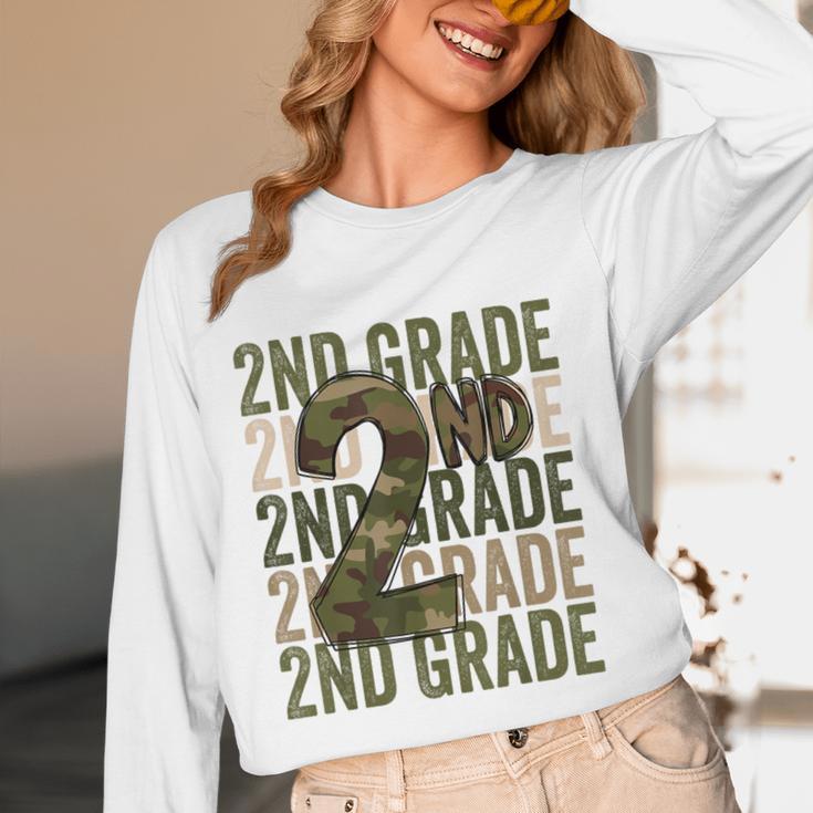 Camo Team 2nd Grade Squad Back To School Teacher Kids Boys Women Long Sleeve T-Shirt, novelty gifts, funny gifts
