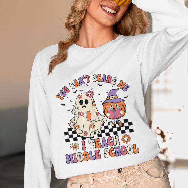 You Can't Scare Me I Teach Middle School Halloween Teacher Women Long Sleeve T-Shirt, novelty gifts, funny gifts You Can't Scare Me I Teach Middle School Halloween Teacher Women Long Sleeve T-Shirt, novelty gifts, funny gifts