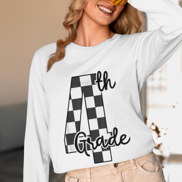 Checkered Fourth Grade Back To School Teachers Students Women Long Sleeve T-Shirt, novelty gifts, funny gifts Checkered Fourth Grade Back To School Teachers Students Women Long Sleeve T-Shirt, novelty gifts, funny gifts