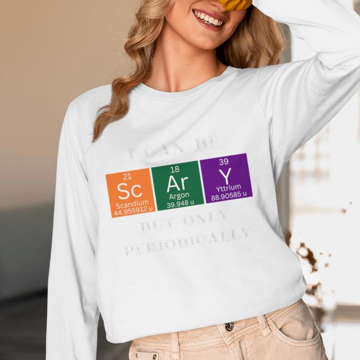 Chemisty Science Teacher Periodic Table Halloween Women Long Sleeve T-Shirt, novelty gifts, funny gifts