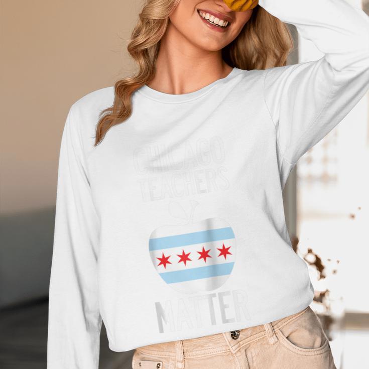 Chicago Teachers Matter Support Union Education Red For Ed Raglan Baseball Tee Women Long Sleeve T-Shirt, novelty gifts, funny gifts