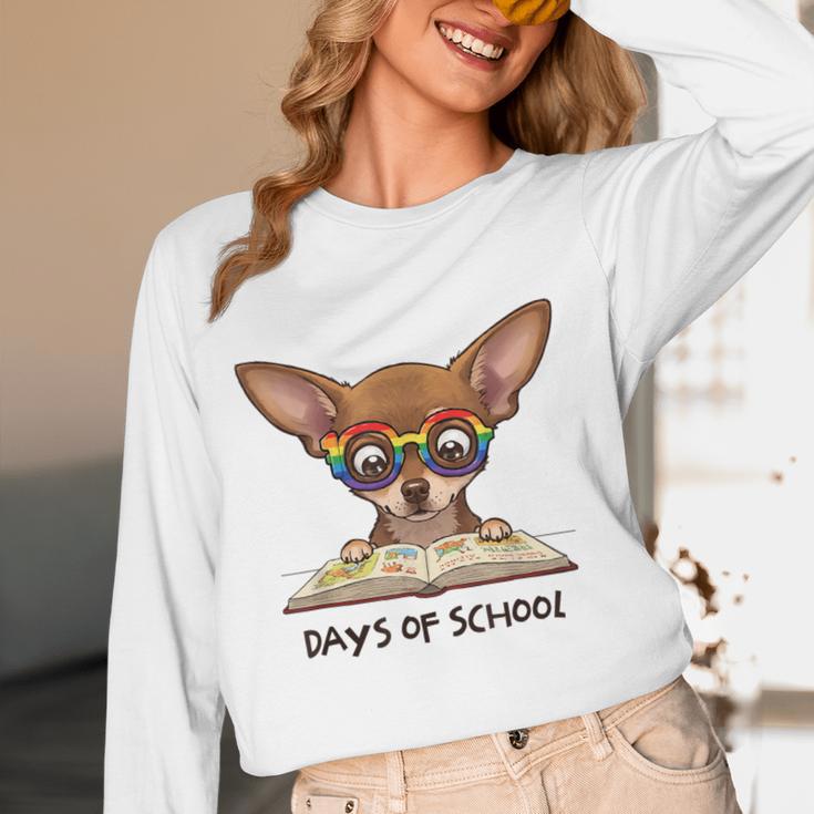 Chihuahua 100 Days Of School Rainbow Glasses Teacher Women Long Sleeve T-Shirt, novelty gifts, funny gifts Chihuahua 100 Days Of School Rainbow Glasses Teacher Women Long Sleeve T-Shirt, novelty gifts, funny gifts