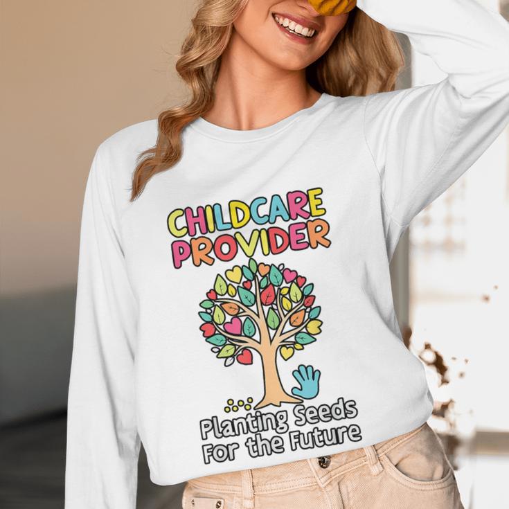 Childcare Provider Job Daycare Provider Daycare Teacher Women Long Sleeve T-Shirt, novelty gifts, funny gifts