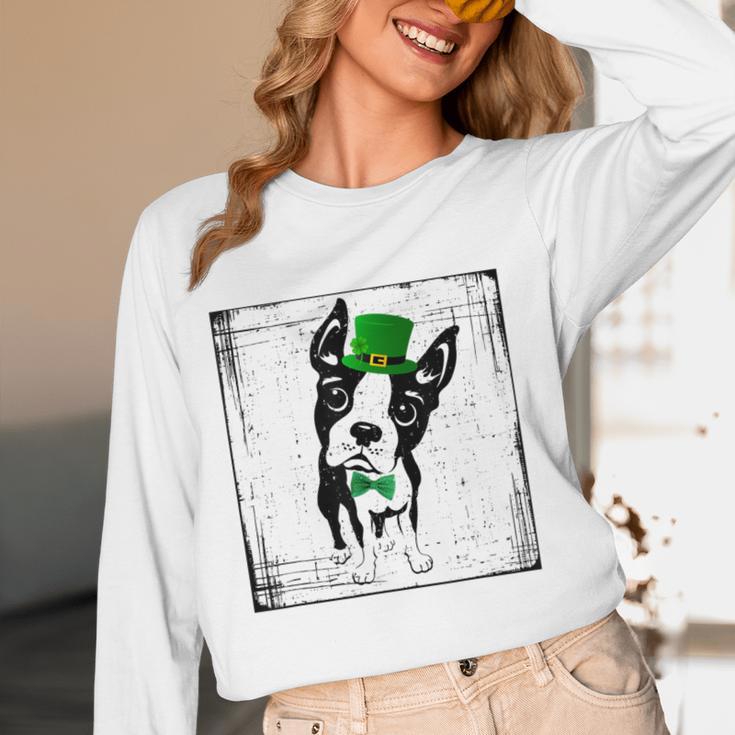 Cool Saint Patrick's Boston Terrier T Shirt For Dogs Lovers Women Long Sleeve T-Shirt, novelty gifts, funny gifts