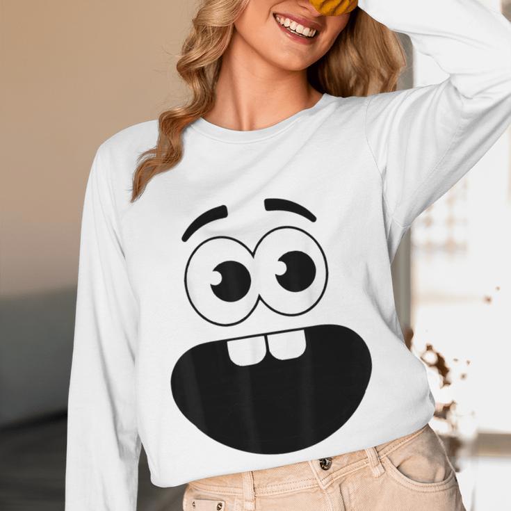 Creepy Carrots Face Teacher Halloween Costume Matching Women Long Sleeve T-Shirt, novelty gifts, funny gifts