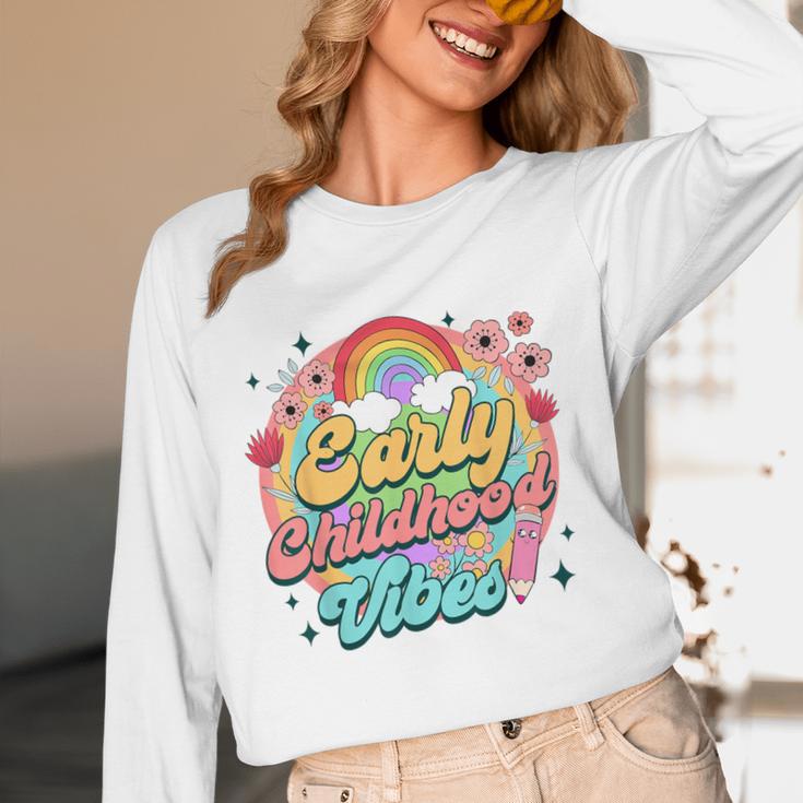Daycare Teacher Daycare Provider Early Childhood Vibes Women Long Sleeve T-Shirt, novelty gifts, funny gifts Daycare Teacher Daycare Provider Early Childhood Vibes Women Long Sleeve T-Shirt, novelty gifts, funny gifts