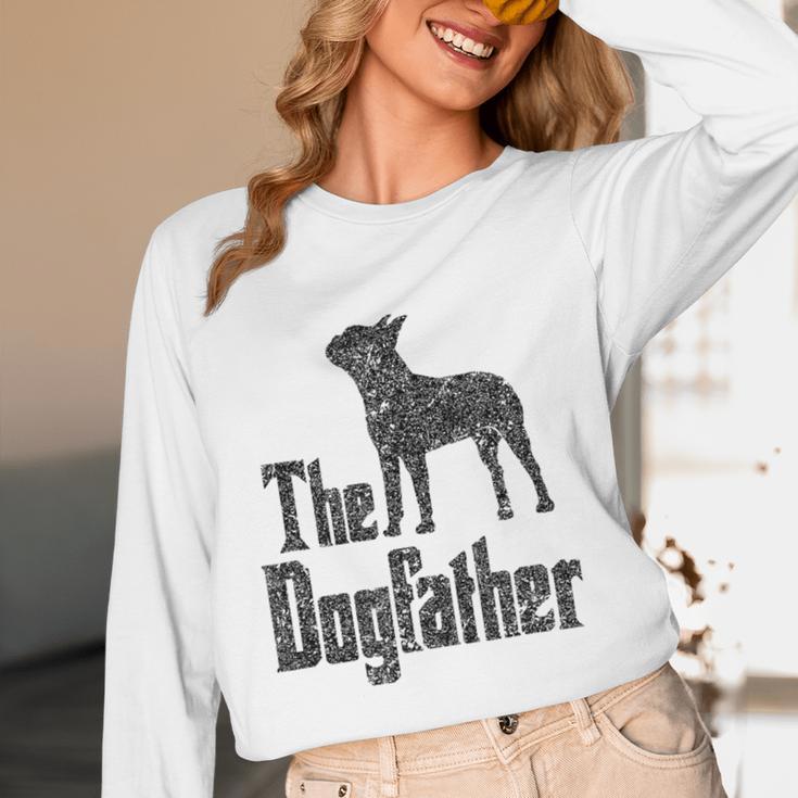 The Dogfather Boston Terrier Dog Funny Dog Gift T-Shirt For Men Women Girls Kids Women Long Sleeve T-Shirt, novelty gifts, funny gifts