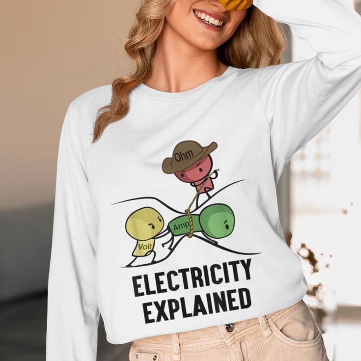 Electricity Explained Physics Nerd I Teacher School Women Long Sleeve T-Shirt, novelty gifts, funny gifts