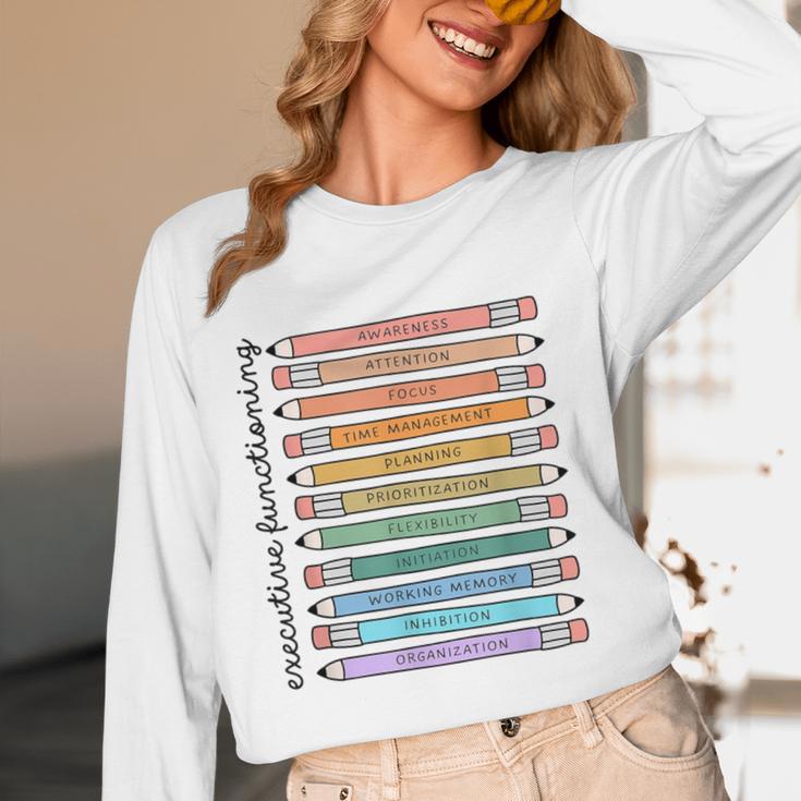 Executive Functioning Skills Back To School Sped Teacher SLP Women Long Sleeve T-Shirt, novelty gifts, funny gifts