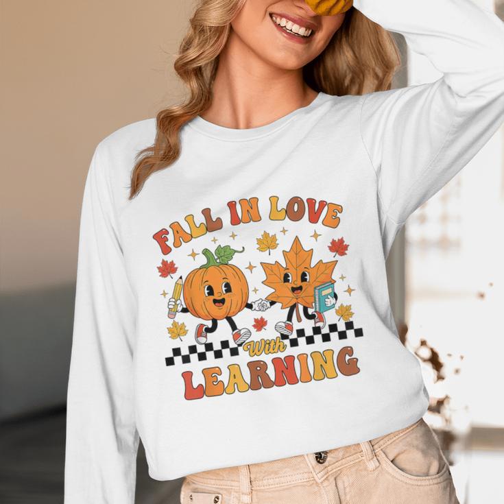 Fall In Love With Learning Teacher Student Autumn Pumpkin Women Long Sleeve T-Shirt, novelty gifts, funny gifts Fall In Love With Learning Teacher Student Autumn Pumpkin Women Long Sleeve T-Shirt, novelty gifts, funny gifts