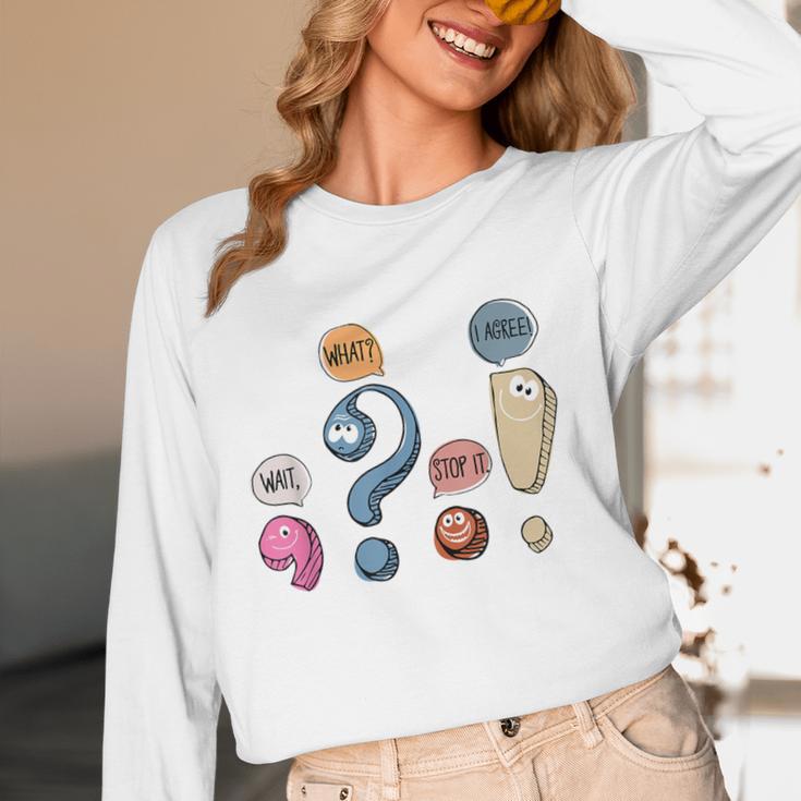 Grammar Teacher Punctuation For English Teacher Men Women Women Long Sleeve T-Shirt, novelty gifts, funny gifts