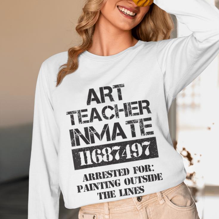 Halloween Art Teacher Prisoner Costume Women Long Sleeve T-Shirt, novelty gifts, funny gifts Halloween Art Teacher Prisoner Costume Women Long Sleeve T-Shirt, novelty gifts, funny gifts