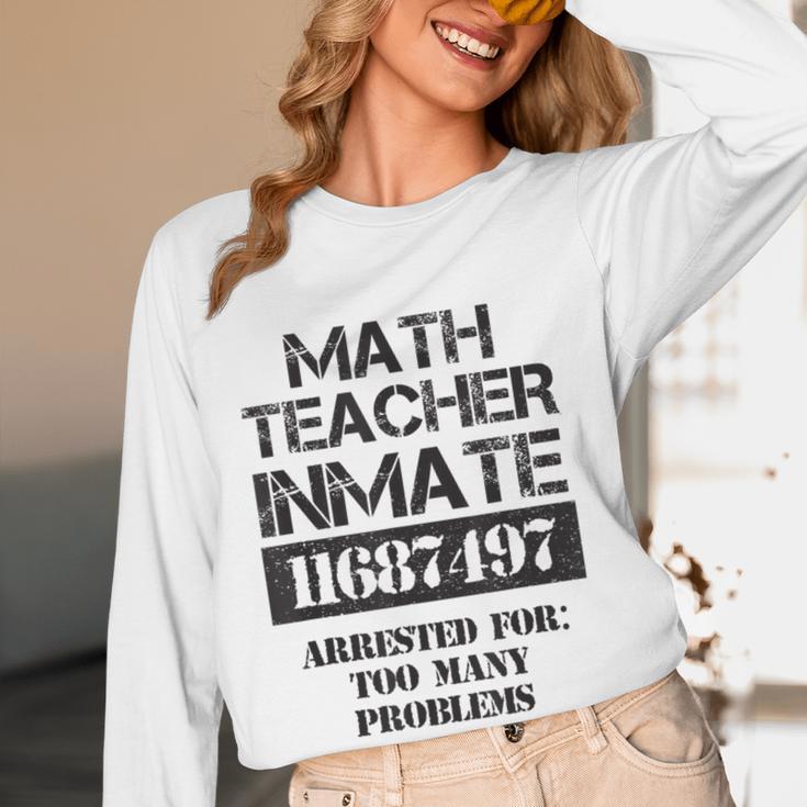 Halloween Math Teacher Prisoner Costume Women Long Sleeve T-Shirt, novelty gifts, funny gifts