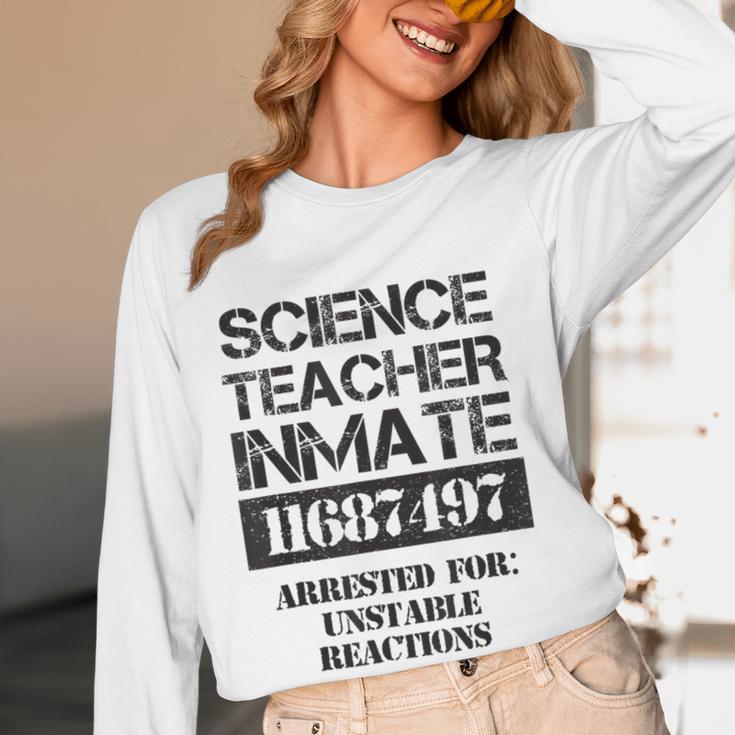 Halloween Science Teacher Prisoner Costume Women Long Sleeve T-Shirt, novelty gifts, funny gifts
