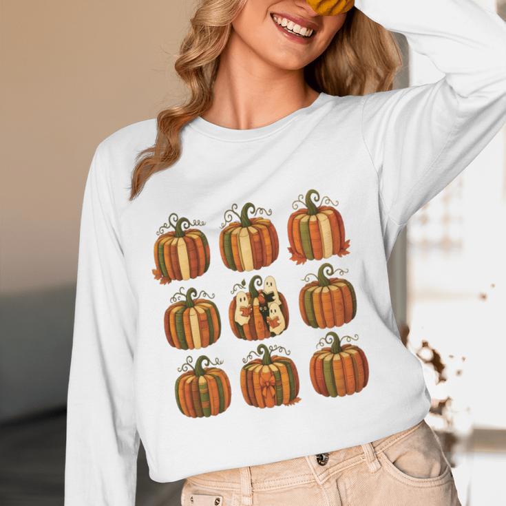 Halloween Teacher Fall Book Pumpkin Retro Reading Women Long Sleeve T-Shirt, novelty gifts, funny gifts Halloween Teacher Fall Book Pumpkin Retro Reading Women Long Sleeve T-Shirt, novelty gifts, funny gifts