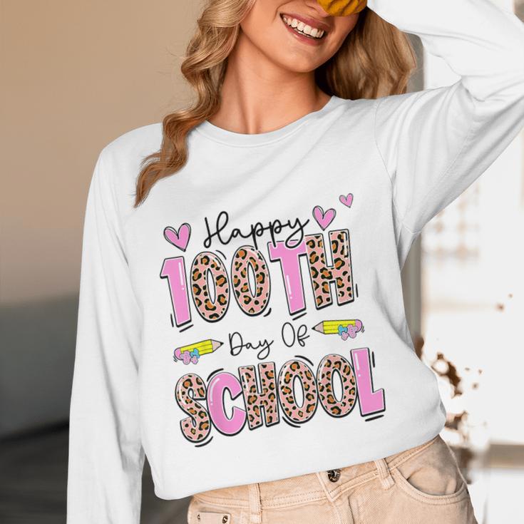 Happy 100th Day Of School Leopard Print Teacher Student Kids Women Long Sleeve T-Shirt, novelty gifts, funny gifts Happy 100th Day Of School Leopard Print Teacher Student Kids Women Long Sleeve T-Shirt, novelty gifts, funny gifts