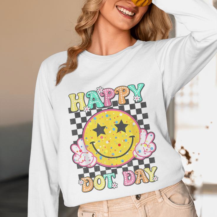 Happy Dot Day Hippie Flowers Smile Face Groovy Teacher Kids Women Long Sleeve T-Shirt, novelty gifts, funny gifts Happy Dot Day Hippie Flowers Smile Face Groovy Teacher Kids Women Long Sleeve T-Shirt, novelty gifts, funny gifts