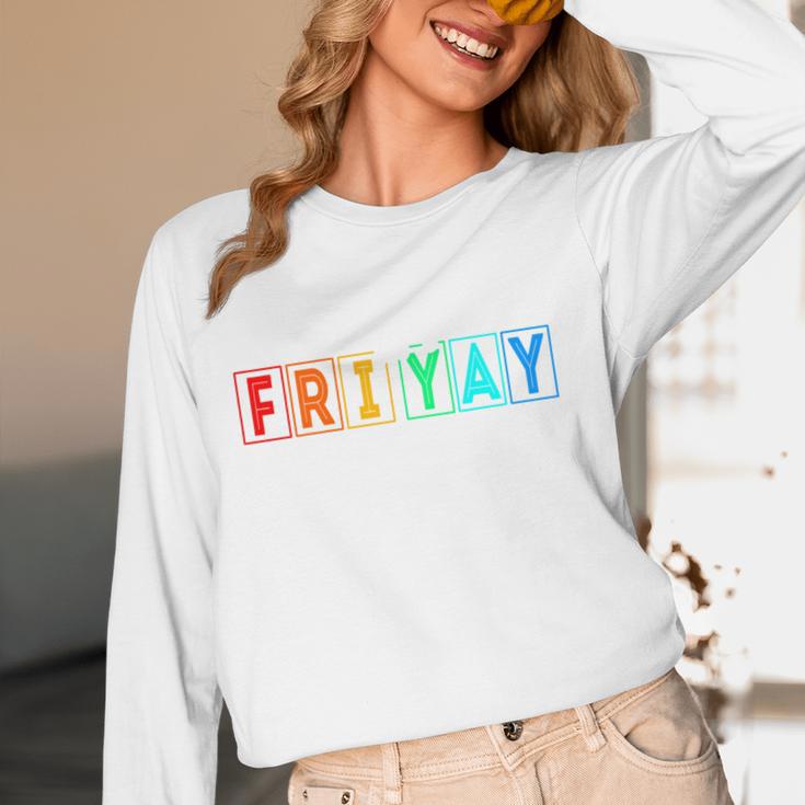Happy Fri Yay Teacher Friday Women Long Sleeve T-Shirt, novelty gifts, funny gifts Happy Fri Yay Teacher Friday Women Long Sleeve T-Shirt, novelty gifts, funny gifts