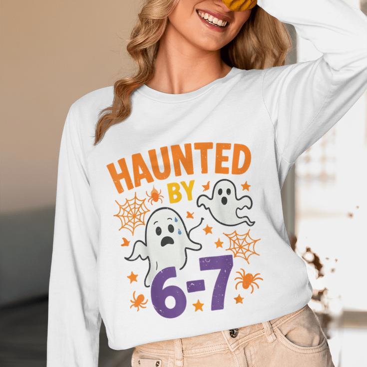 Haunted 67 Ghost Math Teacher Halloween Costume Math Pun Women Long Sleeve T-Shirt, novelty gifts, funny gifts Haunted 67 Ghost Math Teacher Halloween Costume Math Pun Women Long Sleeve T-Shirt, novelty gifts, funny gifts