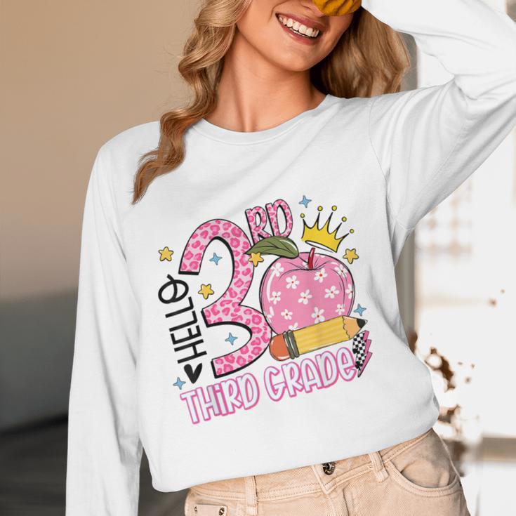 Hello 3rd Third Grade Back To School Pink Leopard Teacher Women Long Sleeve T-Shirt, novelty gifts, funny gifts Hello 3rd Third Grade Back To School Pink Leopard Teacher Women Long Sleeve T-Shirt, novelty gifts, funny gifts