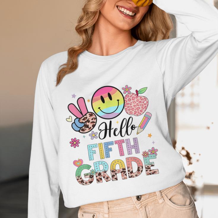 Hello 5th Grade Boy Girl Teacher Back To School 5th Grade Women Long Sleeve T-Shirt, novelty gifts, funny gifts