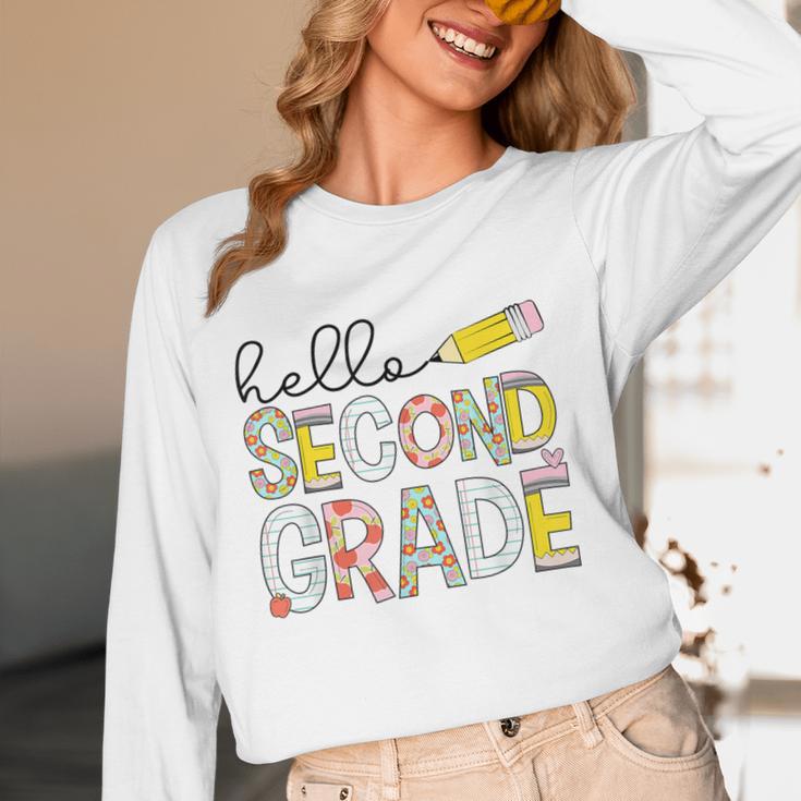 Hello Second Grade Team 2nd Grade Back To School Teacher Kid Women Long Sleeve T-Shirt, novelty gifts, funny gifts Hello Second Grade Team 2nd Grade Back To School Teacher Kid Women Long Sleeve T-Shirt, novelty gifts, funny gifts