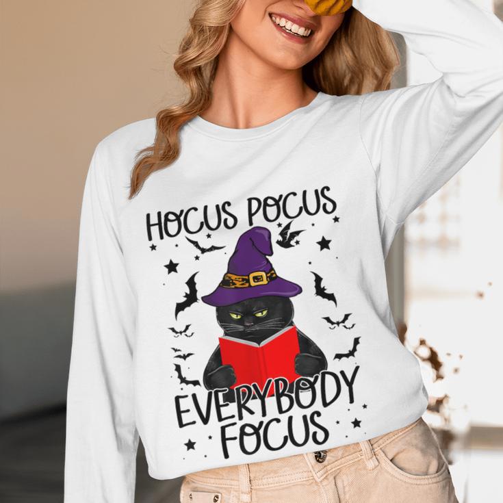 Hocus Pocus Everybody Focus Halloween Teacher For Men Women Women Long Sleeve T-Shirt, novelty gifts, funny gifts