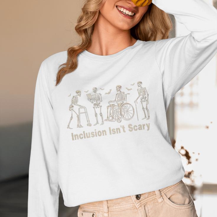 Inclusion Isn't Scary Skeleton Halloween Sped Teacher Premium Tri-Blend Women Long Sleeve T-Shirt, novelty gifts, funny gifts Inclusion Isn't Scary Skeleton Halloween Sped Teacher Premium Tri-Blend Women Long Sleeve T-Shirt, novelty gifts, funny gifts