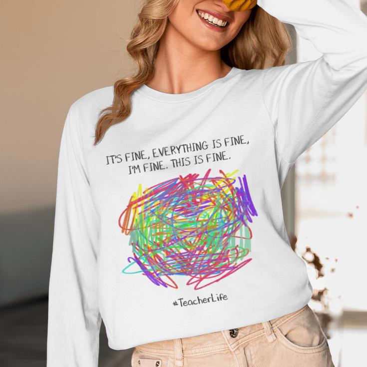 It's Fine Everything Is Fine I'm Fine Pre K Teacher Life For Men Women Girls Kids Women Long Sleeve T-Shirt, novelty gifts, funny gifts It's Fine Everything Is Fine I'm Fine Pre K Teacher Life For Men Women Girls Kids Women Long Sleeve T-Shirt, novelty gifts, funny gifts