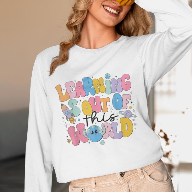 Learning Is Out Of This World Solar System Science Teacher Women Long Sleeve T-Shirt, novelty gifts, funny gifts Learning Is Out Of This World Solar System Science Teacher Women Long Sleeve T-Shirt, novelty gifts, funny gifts