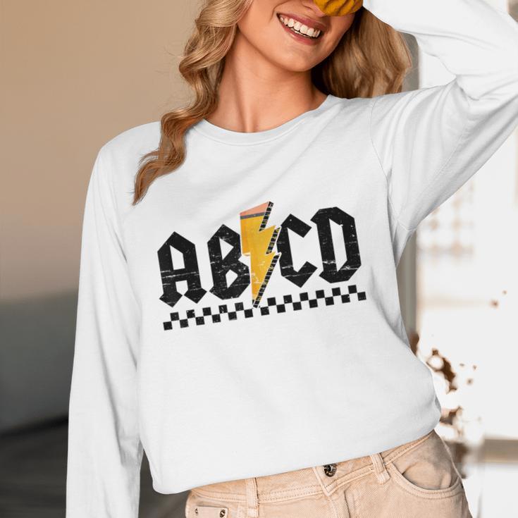 Lightning Pencil Rock'n Roll ABCD Teacher Back To School Kid Women Long Sleeve T-Shirt, novelty gifts, funny gifts Lightning Pencil Rock'n Roll ABCD Teacher Back To School Kid Women Long Sleeve T-Shirt, novelty gifts, funny gifts